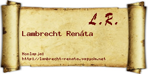 Lambrecht Renáta névjegykártya